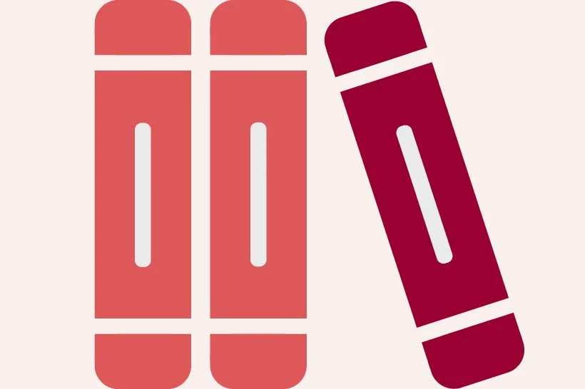 Three books standing in a row icon